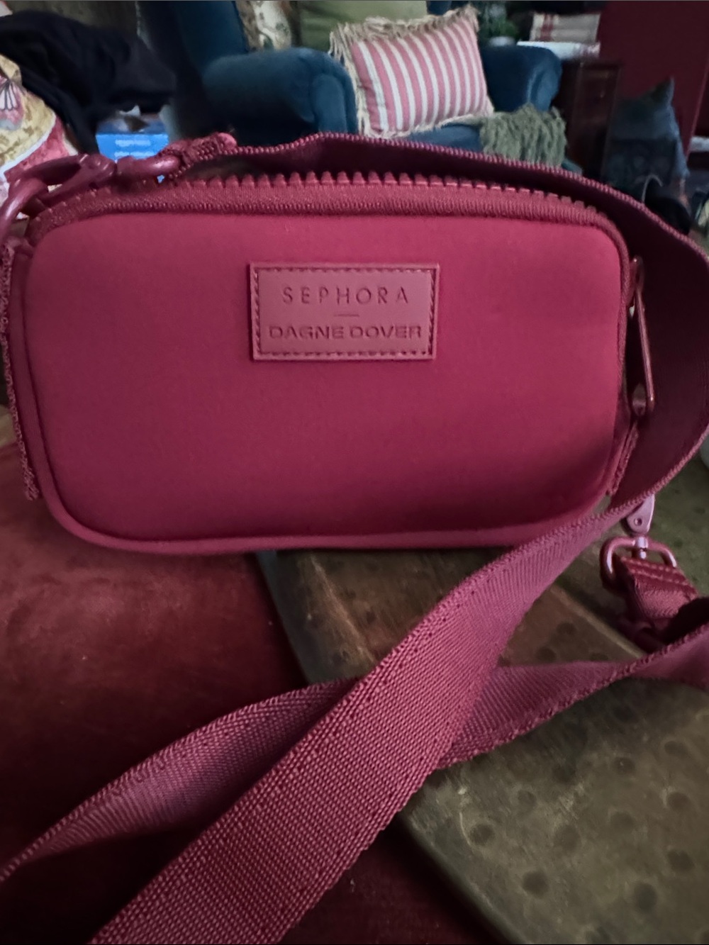 Sephora Burgundy Crossbody Camera Pouch
